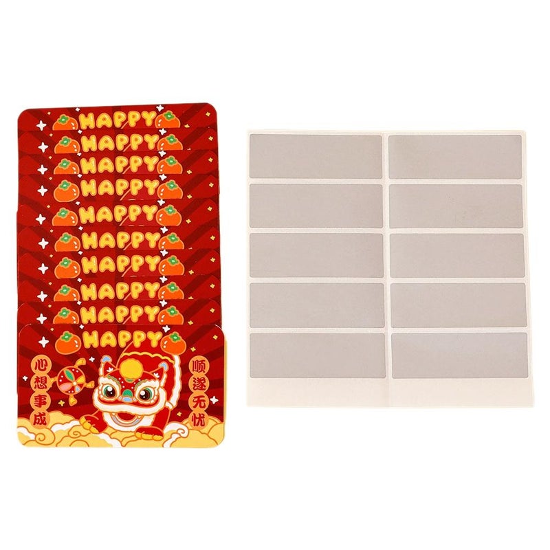 2026 New Year's Wish Scratch Cards, 20pcs, Children's Cartoon Handwritten Scratch Cards, New Year's Eve Game, DIY Gift Scratch Cards